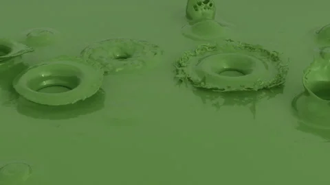 Boiling green water. 3d animation of boiling poison Stock Footage 332378200