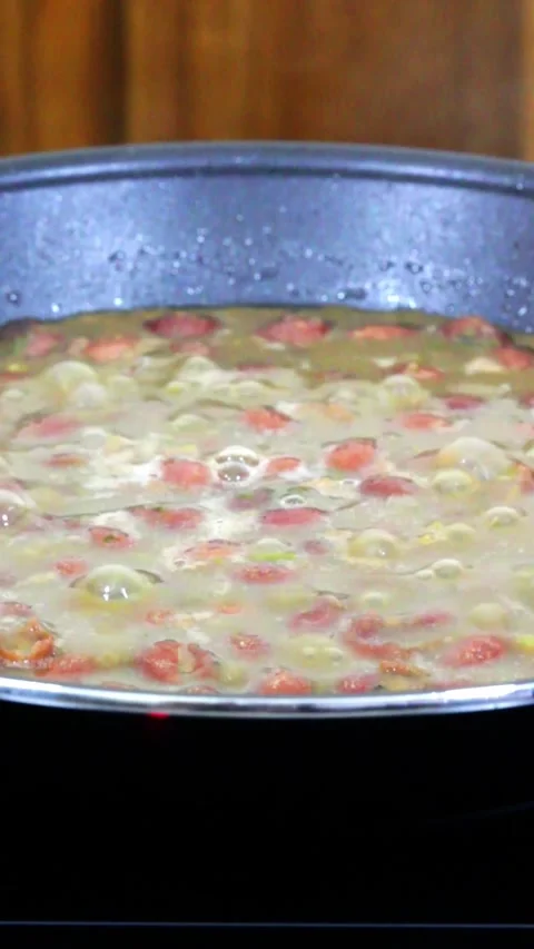 Boiling homemade delicious beans. Stock Footage 281575302