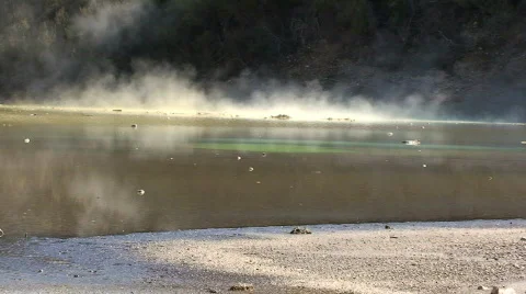 Boiling Hot Mud Water with Bubbles Stock Footage 203773