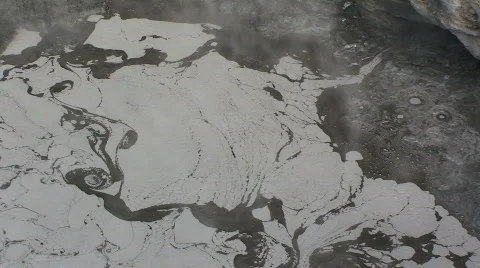 Boiling Hot Mud Water with Bubbles Stock Footage 203786