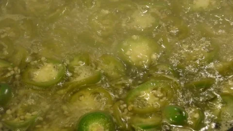 Boiling Jalapenos for Pickling Stock Footage 90086869