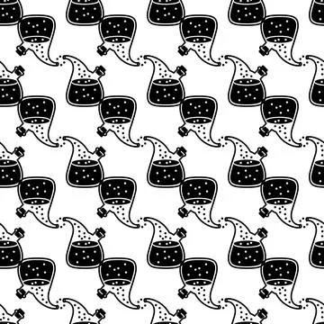 Boiling lab flask pattern seamless vector Stock Illustration