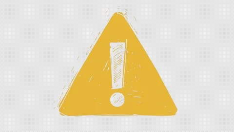 Boiling line style yellow fill alert sign Stock Footage 331943199