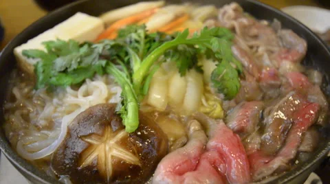 Boiling of Masusaka beef stew Stock Footage 48703369
