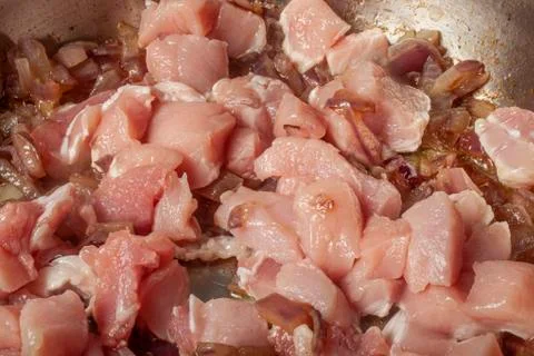 Boiling  with meat added Stock Photos
