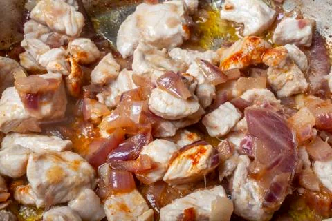 Boiling  with meat added3 Stock Photos