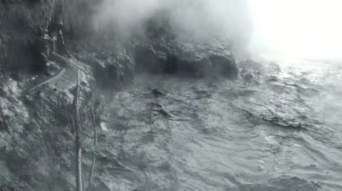 Boiling Mud Lake. Hot Spring. Java. Indonesia. Stock Footage
