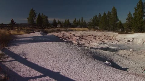 Boiling mud at mud volcano in Yellowstone National Park Stock Footage 54593572
