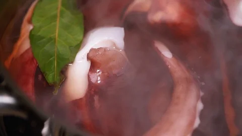 Boiling octopus in water Video stock 88995163