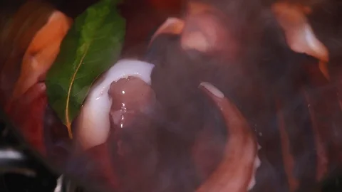 Boiling octopus in water Stock Footage 88995212