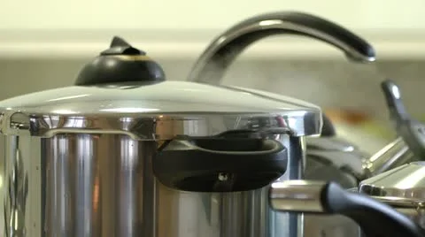 Boiling Pan On The Burner Stock Footage 12658925
