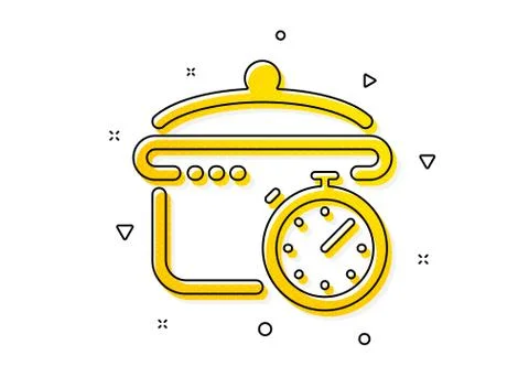 Boiling pan icon. Cooking timer sign. Food preparation. Vector Stock-Illustration