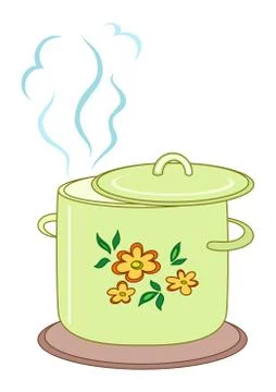Boiling pan with pattern Stock Illustration