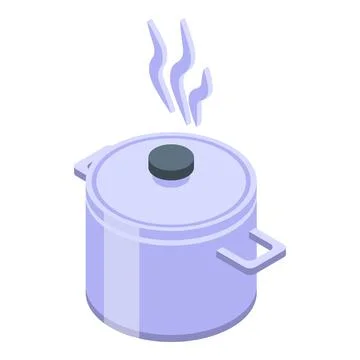 Boiling pasta icon isometric vector. Italian ravioli Stock Illustration