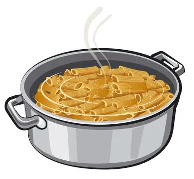Boiling pasta Stock Illustration