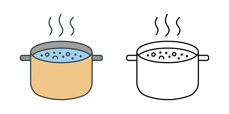 Boiling pot icon Illustrazione stock