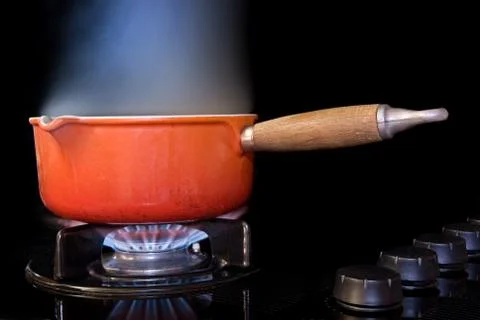 Boiling pot of water Stock Photos