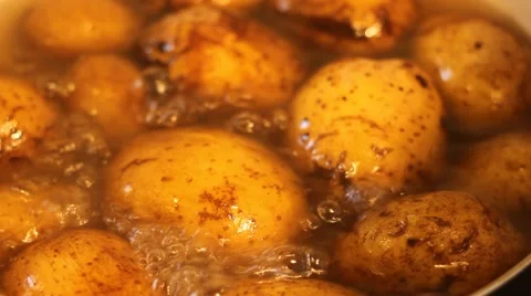Boiling Potatoes Close Up Stock Footage 46111400