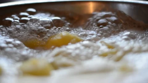 Boiling potatoes, close up. Stock Footage 48483916