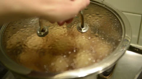 Boiling potatoes Stock Footage 24620005
