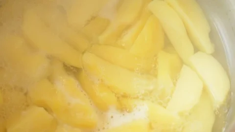 Boiling potatoes Stock Footage 73140321