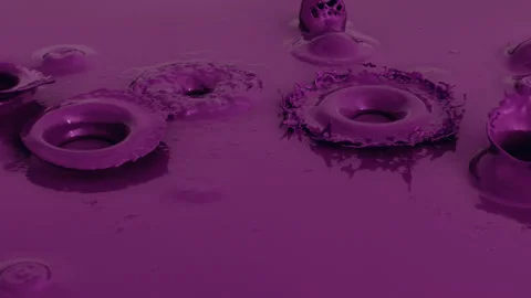 Boiling purple liquid. 3d animation of poison making bubbles Vídeos de archivo 335864623
