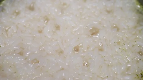 Boiling rice closeup Stock Footage 88798619