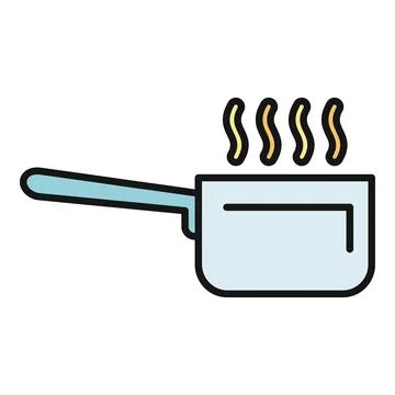 Boiling saucepan or cooking pot icon Stock Illustration
