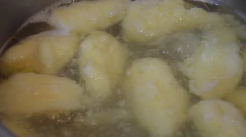 Boiling soup with dumplings Stock Footage 43280745