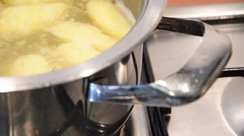 Boiling soup with dumplings Stock Footage 43281626