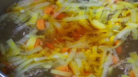 Boiling soup Video stock 72408647