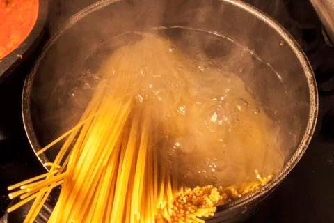 Boiling spagetti Stock Photos