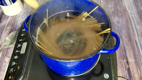 Boiling spaghetti. Nest Stock Footage 227721777