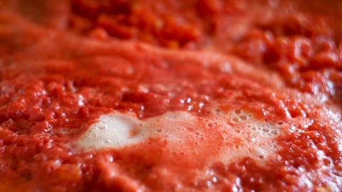 Boiling Tomato Puree Stock Footage 94758044