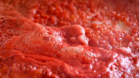 Boiling Tomato Puree Stock Footage 94758180