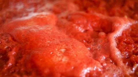 Boiling Tomato Puree Stock Footage 94758185
