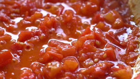 Boiling tomato sauce. Slow motion. Stock Footage 136045011