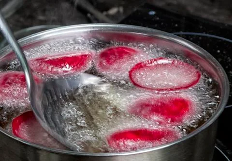 Boiling vegetable oil Stock Photos