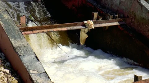 Boiling waste water with foam Stock Footage 89956691