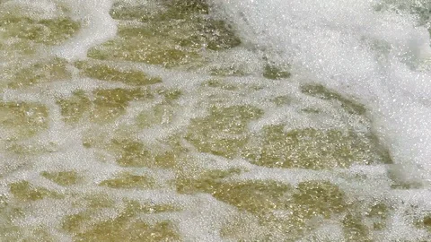 Boiling waste water with foam Stock Footage 89956763