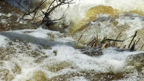Boiling waste water with foam Stock Footage 89956895