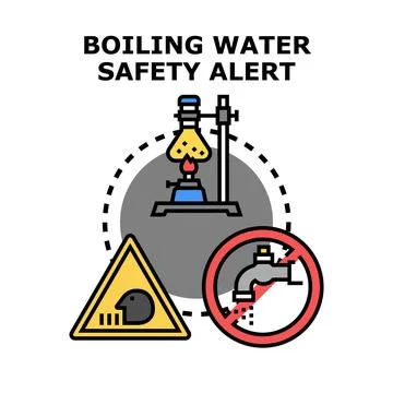 Boiling water alert for potable water safety Stock Illustration