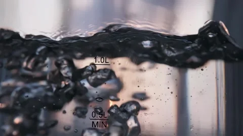Boiling water, boiling water, boiling water in a transparent container Stock Footage 262518826