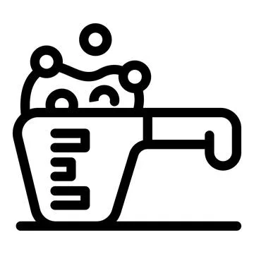 Boiling water bubbling in a measuring cup, perfect for cooking and baking rec Stockillustratie