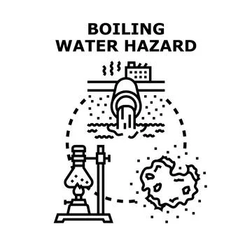Boiling water hazard and pollution concept Stock Illustration