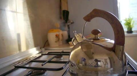 Boiling water in the kettle Stock Footage 48258192