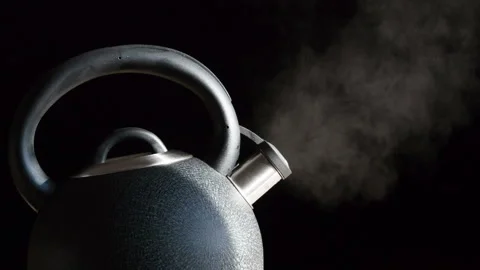 Boiling Water Kettle HD Stock Footage 113143101