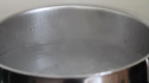 Boiling water in a pot Stock Footage 38713313