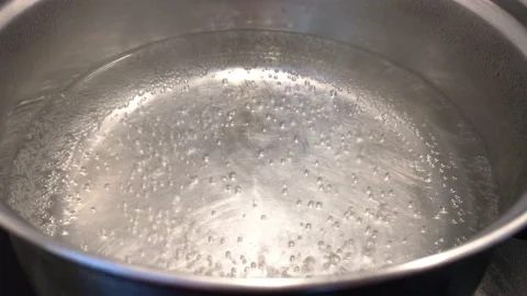 Boiling water in a pot Stock Footage 139691741
