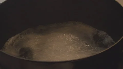 Boiling water in pot Stock Footage 144959451